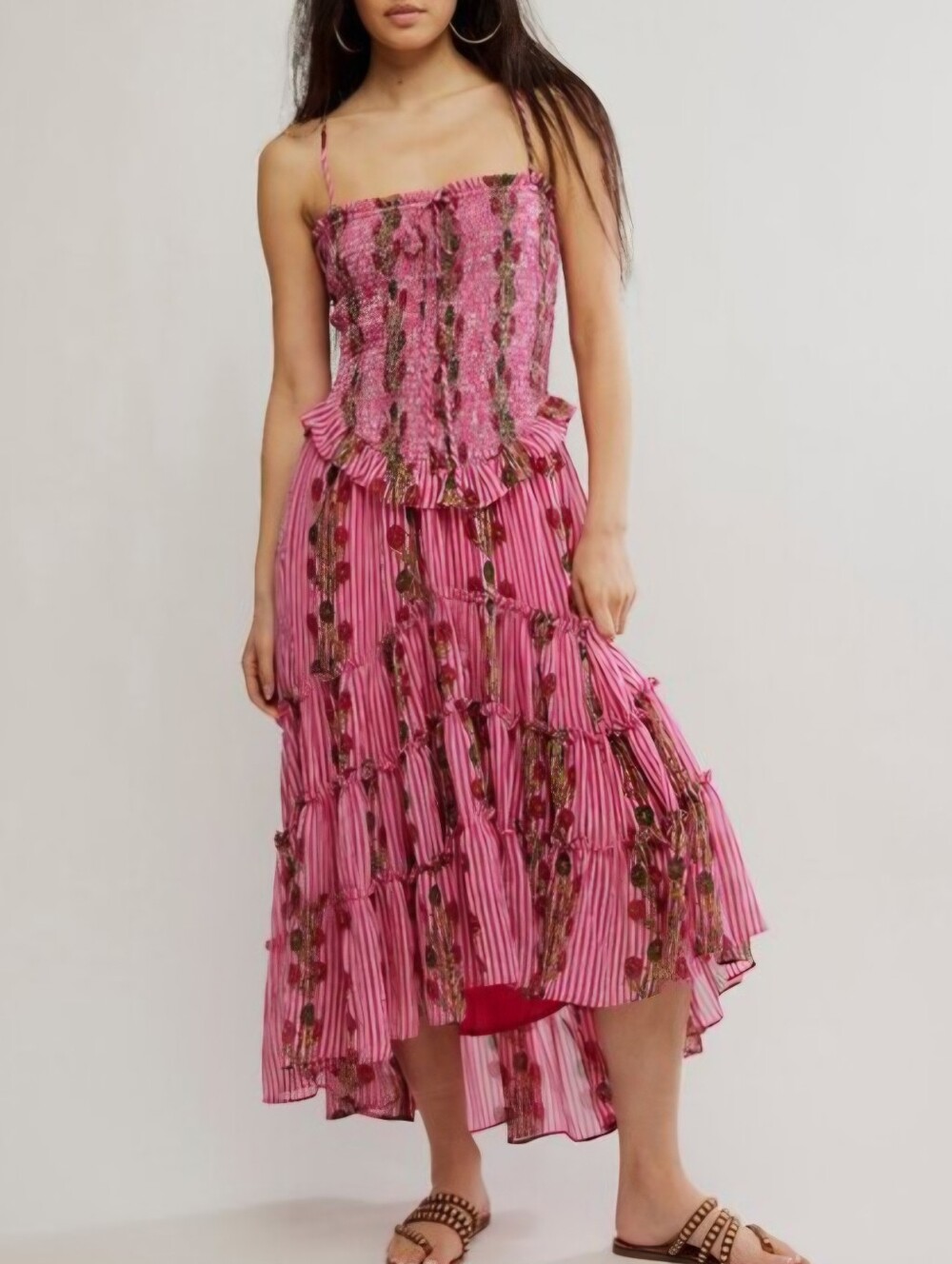 Free People Alejandra Sleeveless Smocked Midi Dress Med NWT